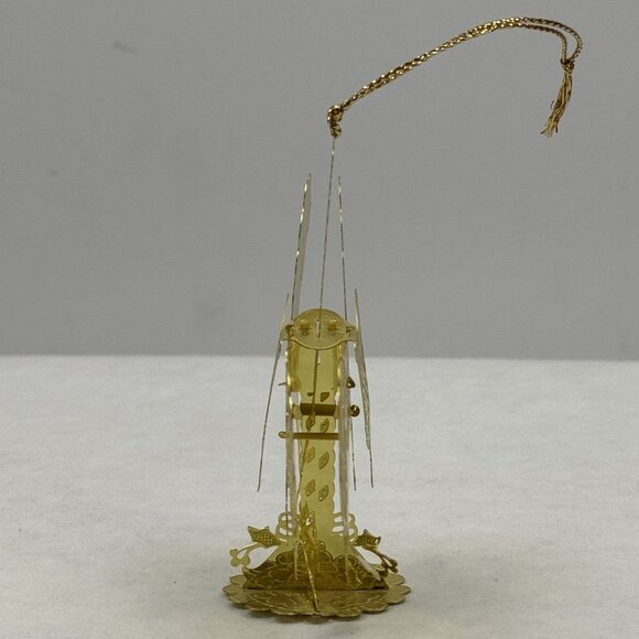 Vintage Gold-Tone Carousel Horse Ornament Intricate Detailing 3D Metal 3.5" - Picture 3 of 10